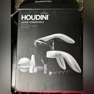 Houdini Lever Corkscrew Set in Silver